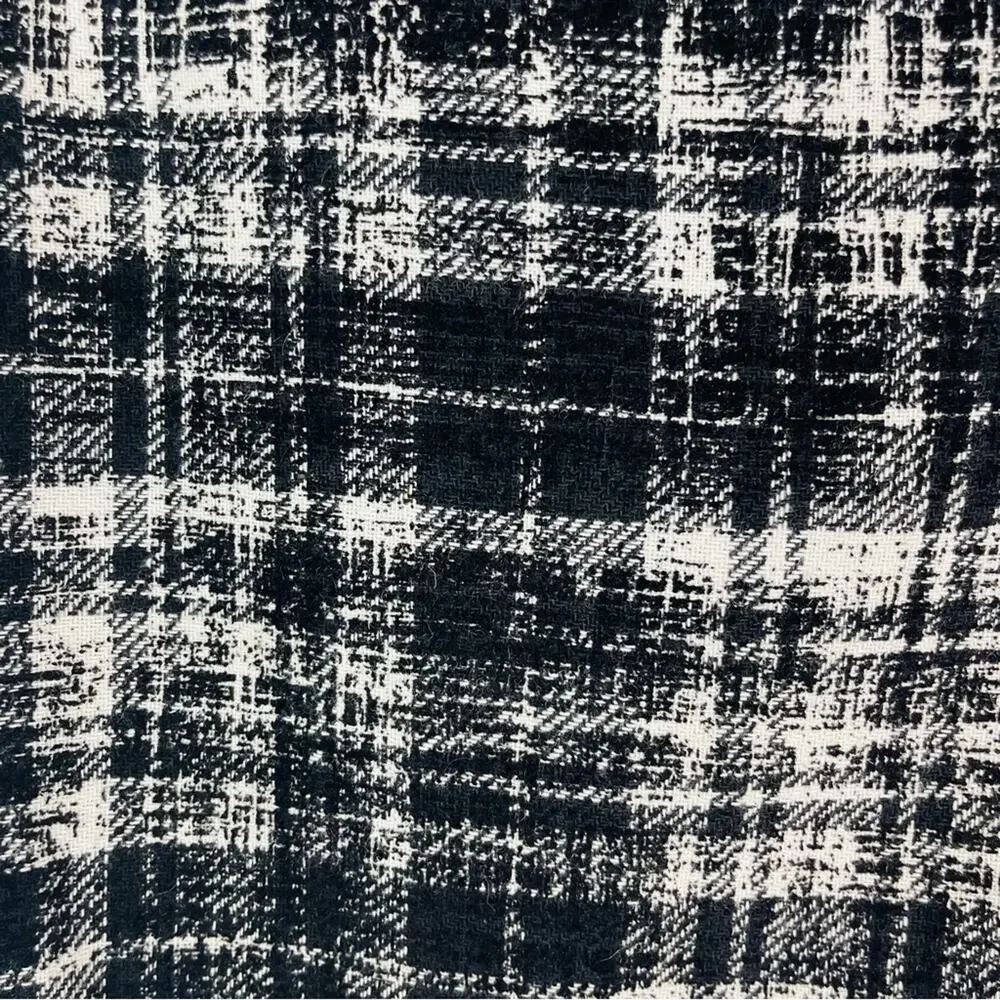 Ann Taylor black white plaid wool preppy office skirt 12 - Picture 2 of 6